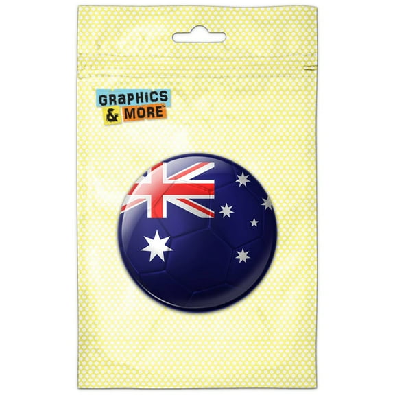 Australia Flag Soccer Ball Futbol Football Refrigerator Button Magnet