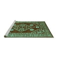 thumbnail image 2 of Ahgly Company Machine Washable Indoor Rectangle Oriental Turquoise Blue Industrial Area Rugs, 3' x 5', 2 of 4