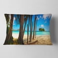 thumbnail image 2 of Designart Praslin Island Tropical Beach Panorama - Modern Seascape Throw Pillow - 12x20, 2 of 5