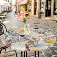 thumbnail image 6 of Farmhouse Flowers Round Tablecloth for 45-54 Inch Tables,Fitted Table Cover with Elastic Edge,Vintage Pastoral Botanical Floral Waterproof Outdoor Table Cloth Protector for Patio Garden Dinner Picnic, 6 of 9