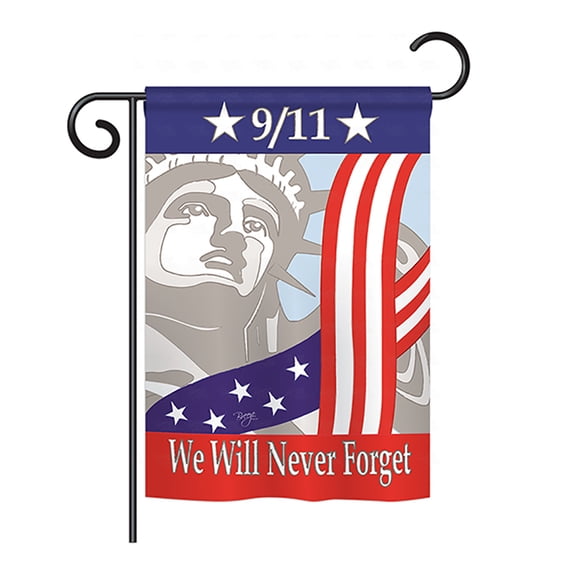 Breeze Decor G161060-BO September 11th Americana Patriotic Impressions Decorative Vertical 13" x 18.5" Double Sided Garden F