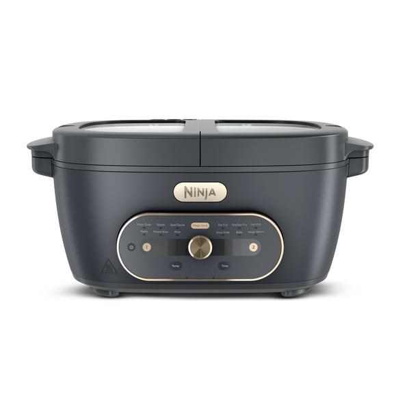 Ninja MultiPot 12-in-1 Multicooker with DualZone Technology, Cook 2 Meals At Once, Feeds 8, Slow Cook, Sear, Bake, Rice, Pasta, Hot Pot, 1500W, MZ1001BL1 Cyberspace