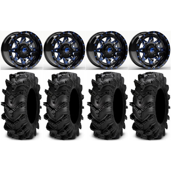 Fuel Lethal Blue 14" Wheels 27" Cryptid Tires Polaris RZR XP 1000 / PRO XP / Ranger XP 900/1000