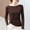 Coffee, variant on Msgweeeg Womens Long Sleeve Shirts Womens Fall Crew Neck Women’s Clothes Pleated Regular Fit Women's Blouses for Daily Layering and Comfort