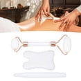 thumbnail image 1 of Rouleau Jadestone, Rouleau de Grattage Gua Sha Améliore la Circulation Réduction des Plis Réduit les Taches pour la Jambe Vert,Blanc, 1 of 7