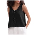 thumbnail image 2 of SHenli Women's Double Lined Tank Tops Cowl Neck Striped Short Sleeve Shirts Eyelet Lace Silk Shirt Summer Tees, 2 of 5
