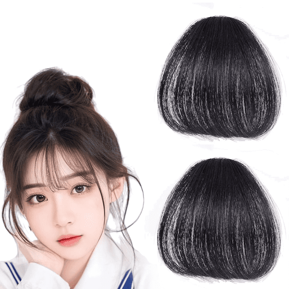 Eternal Clip-On Bangs Real Hair, Eternal Clip-On Bangs, Flequillos De Cabello Natural Con Clip, Wispy Air Bangs Fringe for Women Daily Wear,Seamless,Light,Natural Stays Place (2PCS-E)