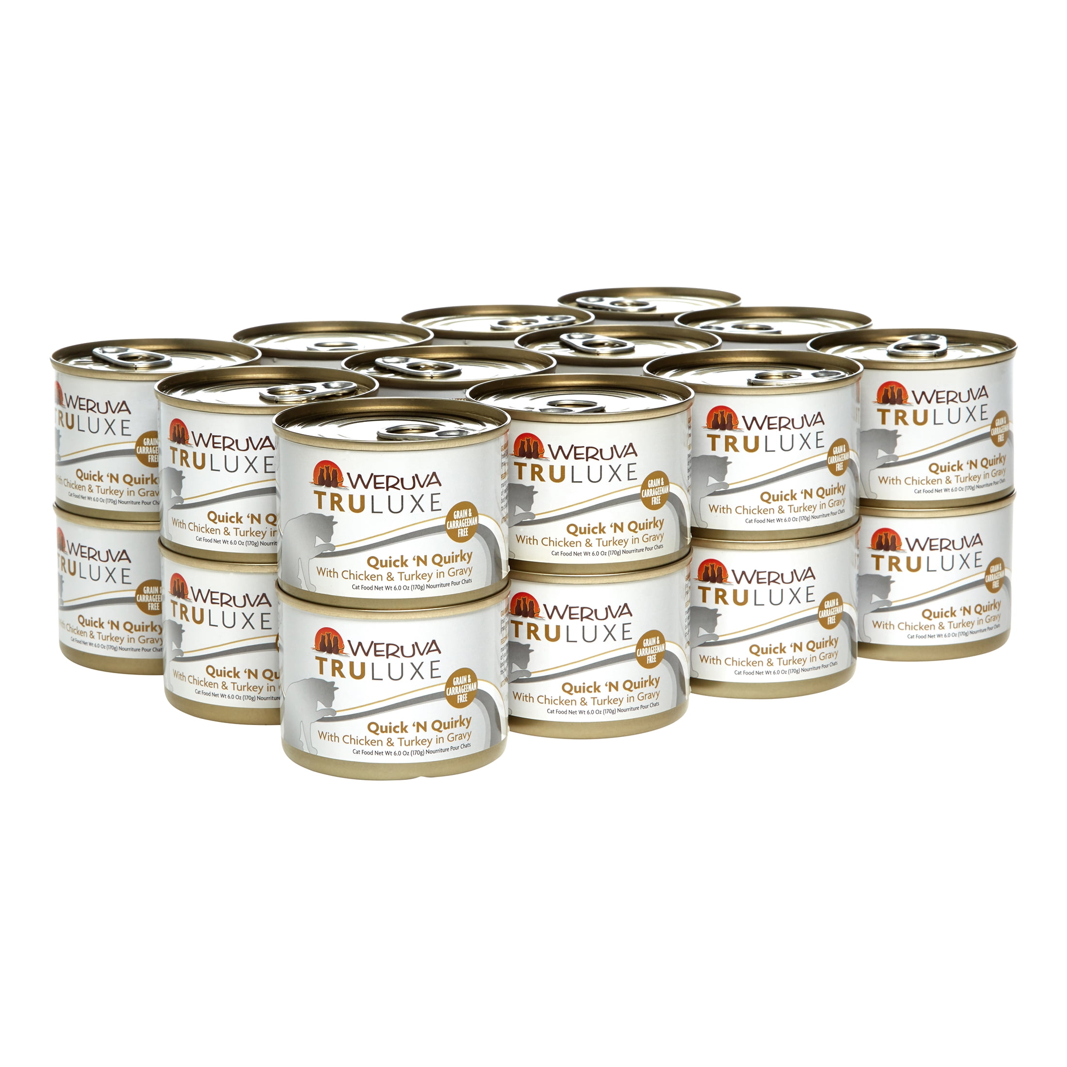 (24 Pack) Weruva TruLuxe Quick 'N Quirky with Chicken & Turkey Grain-Free Wet Cat Food, 6 oz. Cans