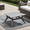 Dark Brown,White 6, variant on Outdoor Tables Beckham Outdoor Coffee Table in Dark Eucalyptus Wood and Super Stone,Patio Tables