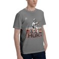 thumbnail image 4 of Men Retro Space Skeleton Astronaut Guitar Graphic T-Shirt, Mars Rover Dog HUK Print Crew Neck Poly Cotton Casual Short Sleeve Tee, 4 of 8