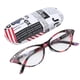 thumbnail image 1 of Gafas de lectura unisex con incrustaciones de diamantes de imitación, aumento de +400, estilo de rayas rojas, lentes transparentes Accesorios de moda, 1 of 8