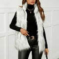 thumbnail image 6 of Fartey Womens Faux Fur Vest Fluffy Shaggy Sleeveless Jacket Dressy Casual Stand Collar Gilet Trendy Winter Warm Fuzzy Waistcoat, 6 of 9
