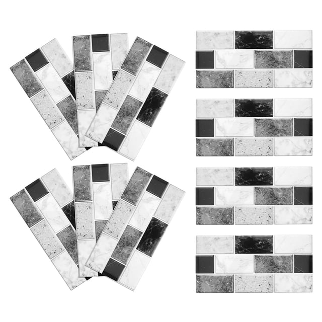Luxshiny 10Pcs Self Adhesive Kitchen Tiles PVC Waterproof Retro Wall Tile Stickers for Kitchen Bathroom
