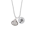 thumbnail image 2 of Delight Jewelry Silvertone Keep Calm Super Girl is Here Silvertone Script Initial Disc - M - Charm Necklace, 20"+3", 2 of 4