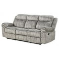 thumbnail image 2 of BOWERY HILL 3-Seat Reclining Sofa with USB Dock in Gray Velvet, Pull Tab Couch with Back and Seat Cushion for Living Room, 39"D x 87"W x 41"H, 2 of 5