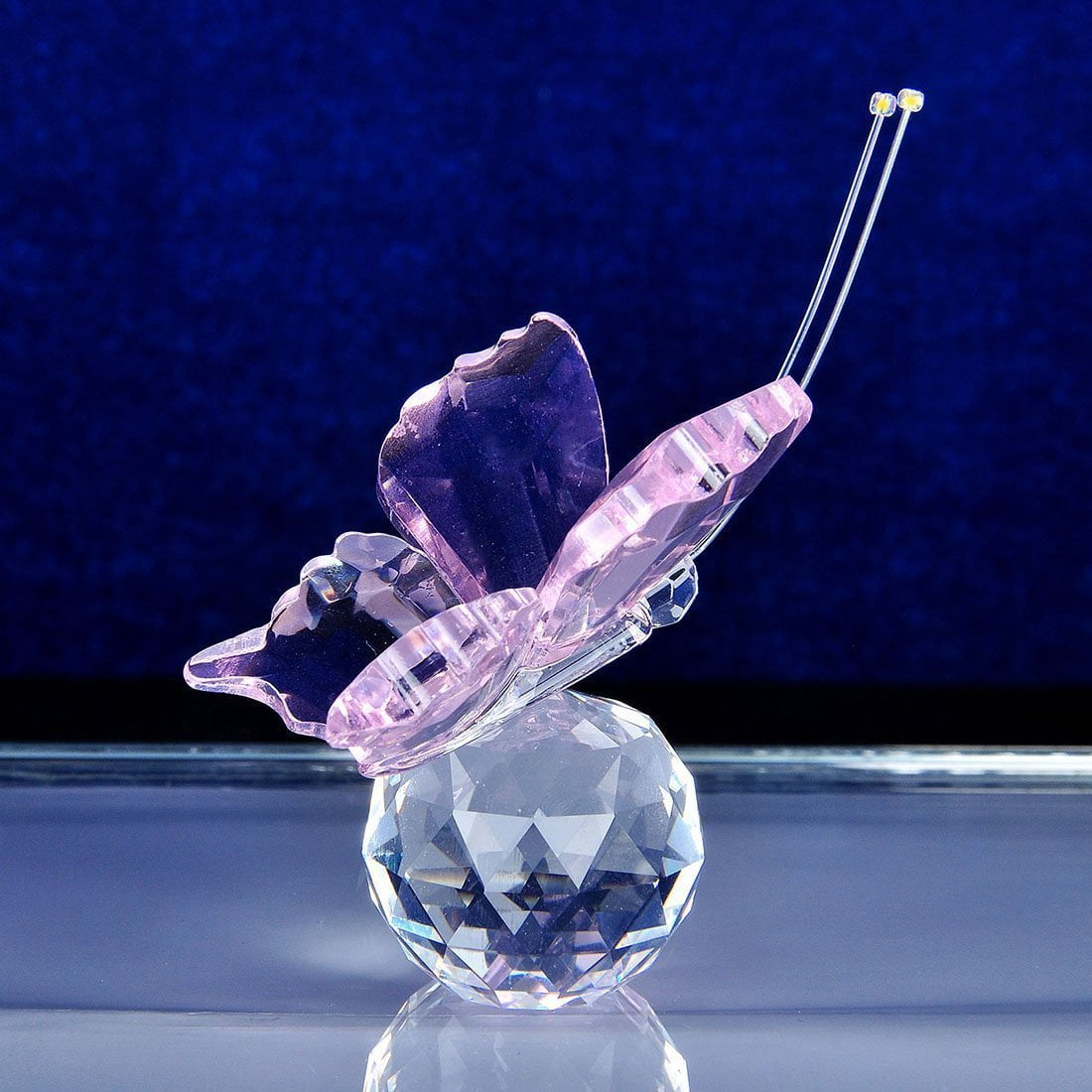Waltz&F Crystal Butterfly Figurine Paperweight with Crystal Ball for