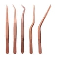 thumbnail image 1 of 5 pinzas de cocina, pinzas para alimentos de acero inoxidable, juego de pinzas profesionales para chefs para agarrar con precisión, cocinar, hornear, emplatar y decorar pasteles, 1 of 7