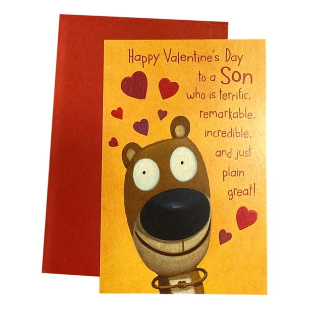 Valentine Message For Son Valentine's Day Greeting Card For Son - Happy Valentine's Day To A Son Who  Is Terrific, Remarkable, Incredible, And Just Plain Great!; Dog, Heart -  Walmart.com