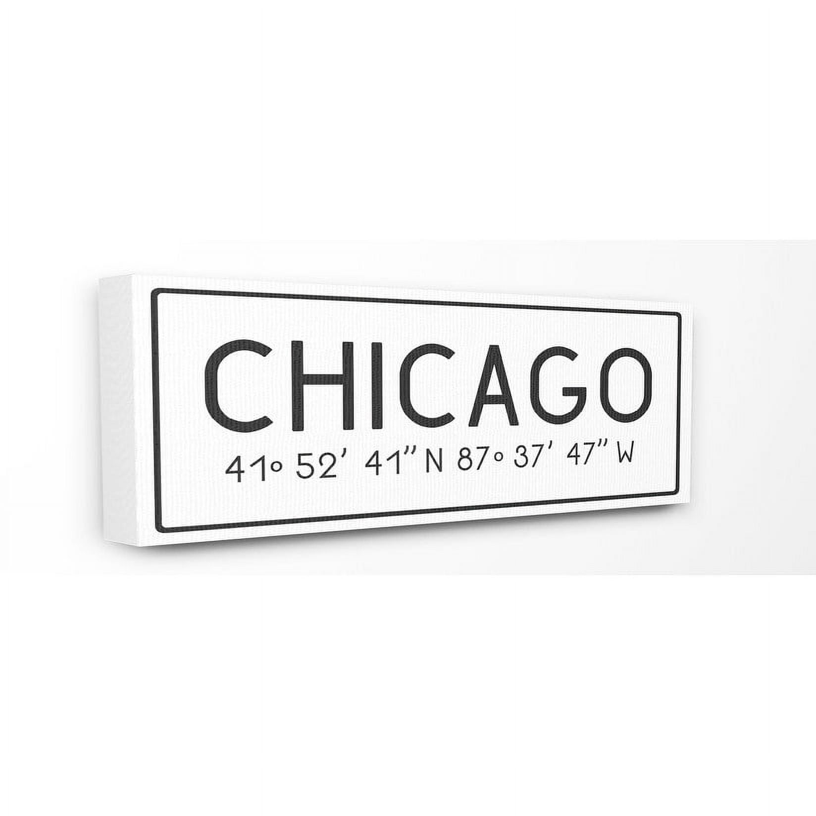 Stupell IndustriesPlate City Coordinates ChicagoCanvas Wall Art by Daphne Polselli