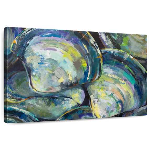 Elephant Stock Variety Wall Art - Horizontal Canvas Wall Art - Living Room Wall Decor - Animal Canvas - Blue And Teal Decor By Jeanette Vertentes - 12" x 8"