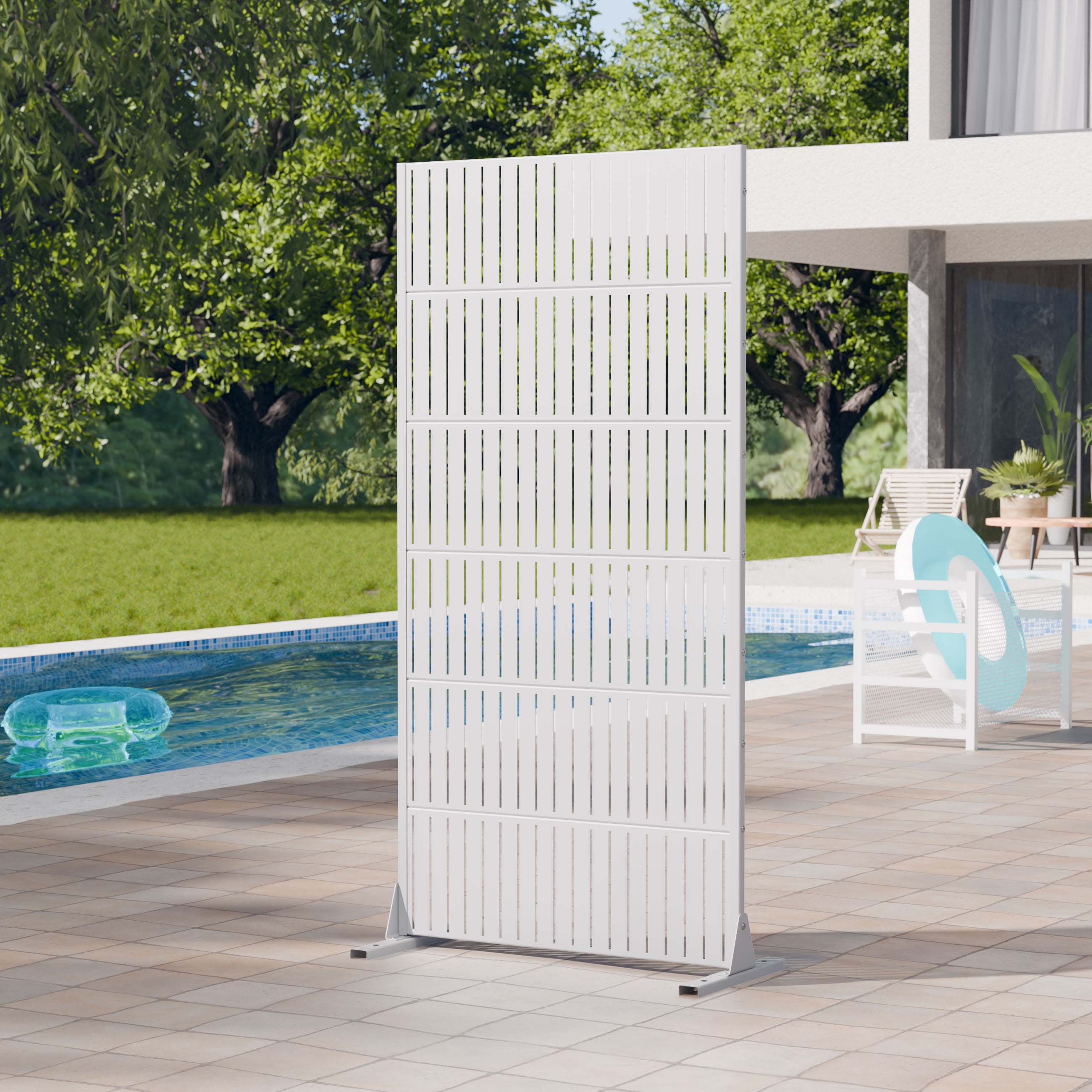 MAYEERTY 72*35in Outdoor Privacy Screen, Easy to Install Metal Privacy Panel, Privacy Divider for Patio, Balcony, Garden