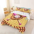thumbnail image 2 of Castle Fairy Baseball Bat Glove Queen Comforter Set 3 Pieces, Blue Ice Cream Drip Comforter Sets Queen, Brown Pink Yellow,1 Comforter and 2 Pillowcases, 2 of 6