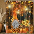 thumbnail image 4 of Fall Gnome Harvest Pumpkin Shower Curtain Autumn Maple Leaves Halloween Thanksgiving Bathroom Curtains Set Farmhouse Bathroom Decor 72 x 72 Inch, 4 of 4