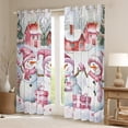 thumbnail image 2 of Manfei Western Christmas Gifts Black Out Curtains,Pink White Snowman Curtains Pack of 2 (42x63 Each),Happy New Year Bedroom Curtains For Teens,Super Cozy Room Decor, 2 of 6