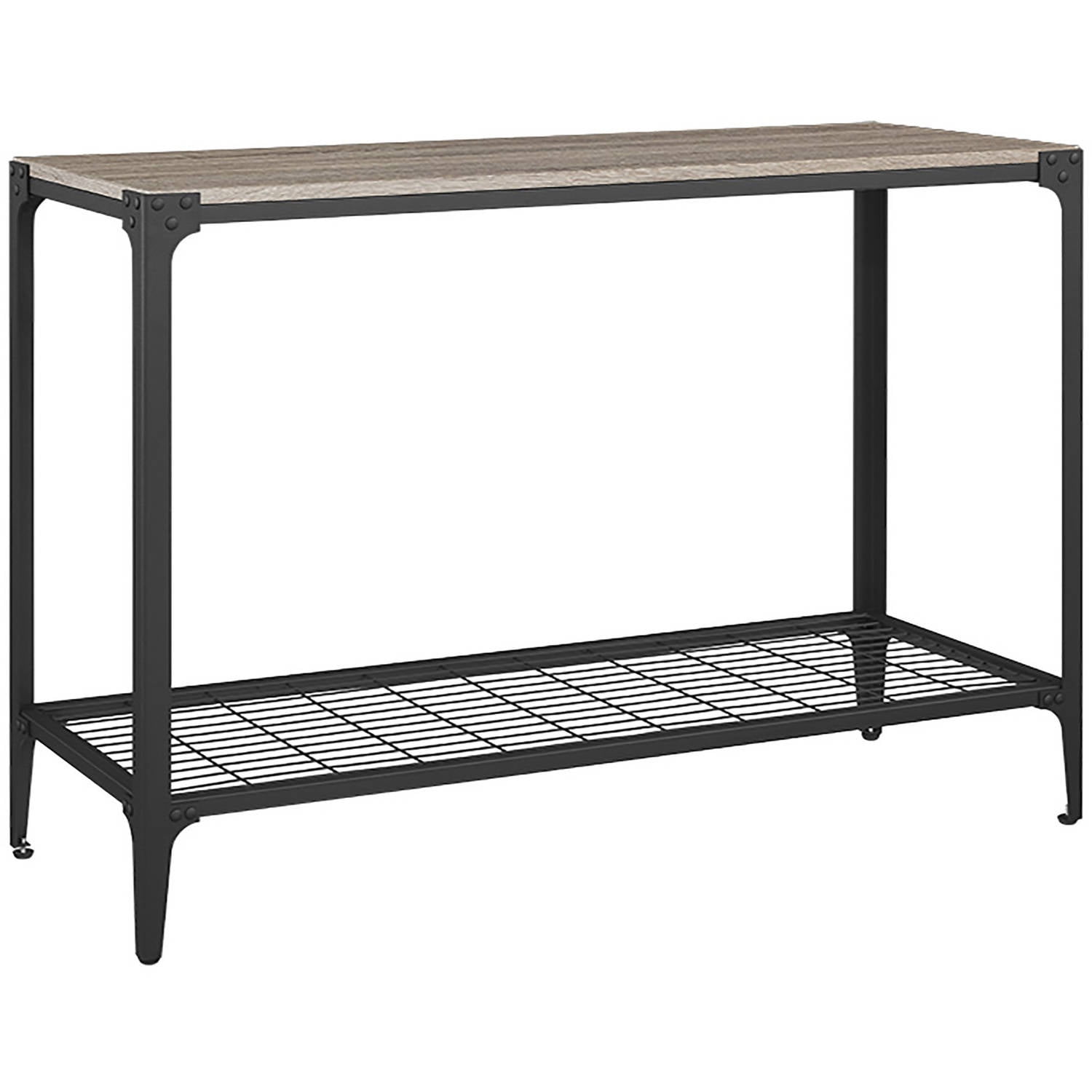 Manor Park Angle Iron Rustic Wood Entry Console Table, Driftwood