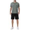 thumbnail image 3 of PNTUTB Mens Breathable Short Sets 2 Piece Outfits Summer Casual T Shirts and Shorts Tracksuit Sets with Pockets, 3 of 6