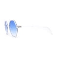 thumbnail image 3 of Mens Retro Squared Octagon Plastic Hippie Sunglasses Clear Blue, 3 of 4