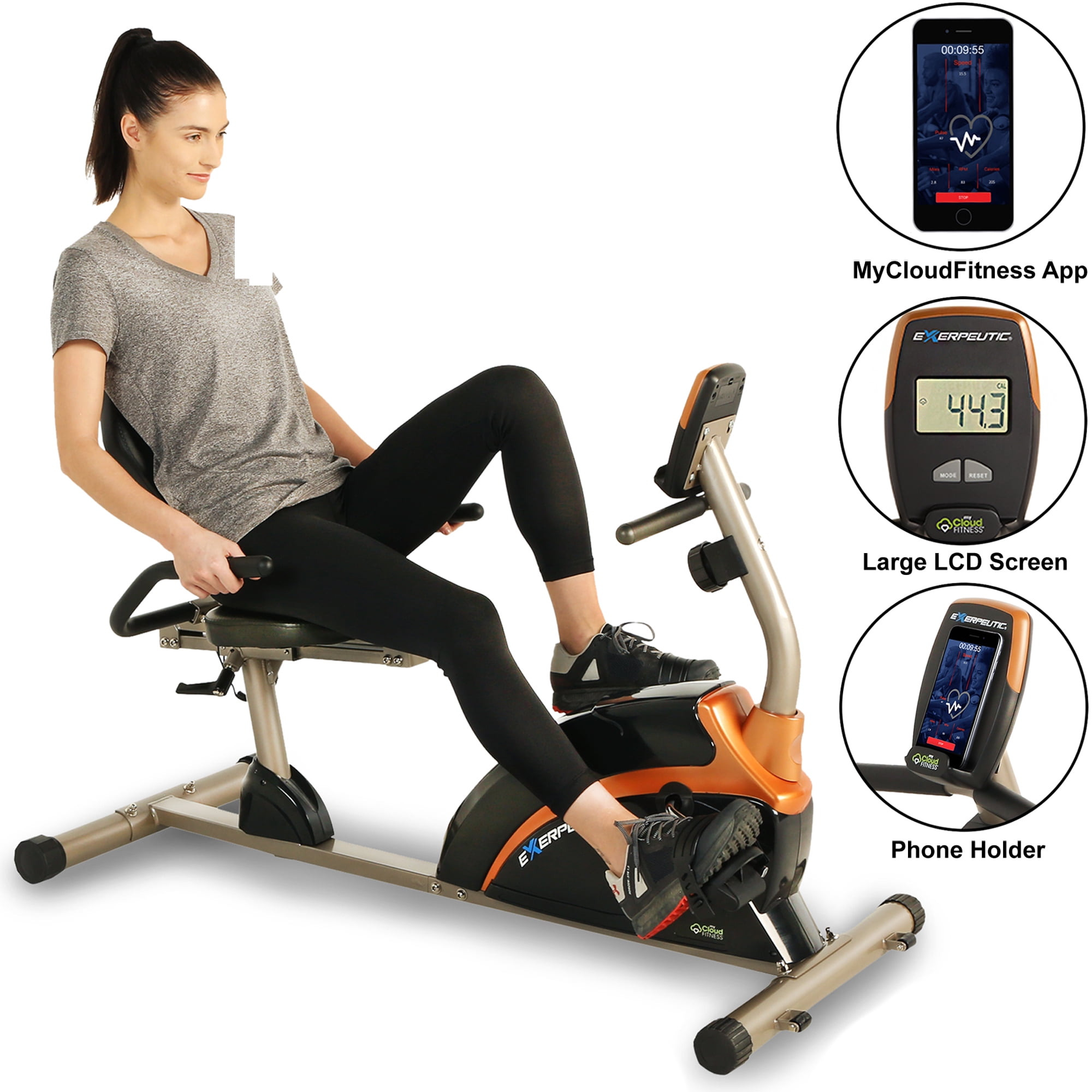 health fitness magnetic recumbent exercise bike for seniors