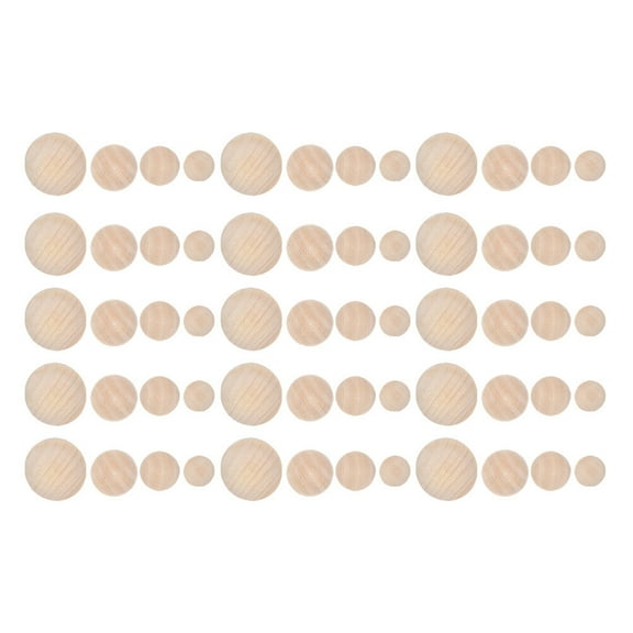 PAMINGONO 60Pcs Wood Balls for Crafting with Smooth Surface and Hemispheres