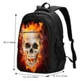 thumbnail image 4 of Yiaed Satanic Skull Print Laptop Backpack,Business Travel Durable Laptops Backpack with USB Charging Port,Water Resistant College Computer Bag, 4 of 5