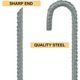 thumbnail image 3 of Euromax 12 inch Galvanized Rebar Stakes Heavy Duty J Hook Tent Stakes Ground Anchors for Trampoline, Canopy, Fence, Pack of 4（Grey）, 3 of 6