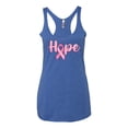 thumbnail image 2 of Wild Bobby, Hope Pink Ribbon Support Brave Fight, Breast Cancer Awareness, Women Tri-Blend Racerback Tank Top, Vintage Royal, X-Large, 2 of 5