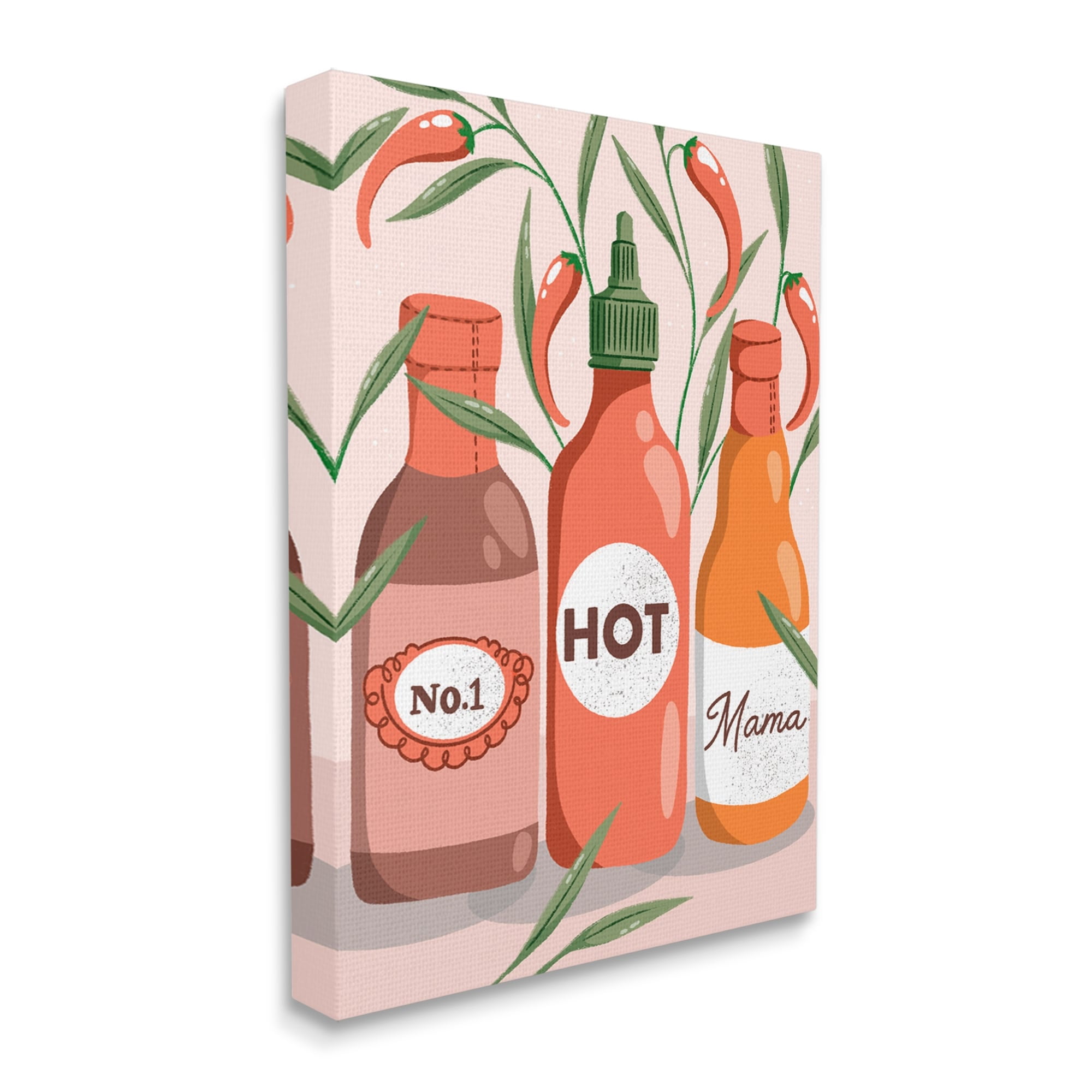 Stupell Industries No.1 Hot Mama Chili Sauce Holiday Painting Gallery Wrapped Canvas Print Wall Art