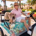 thumbnail image 3 of Golf Cart Seat Covers for 2 Seater,Brown Sea Turtle Coastal Microfiber Cart Seat Towel Blanket,Teal Summer Beach Coral Nautical Absorbent NonSlip Bench Seats Protector for Golf Course 51"x31", 3 of 9