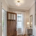 thumbnail image 6 of Semi Flush Mount Ceiling Light, Vintage Small Ceiling Light Fixture,Hallway Lighting Fixture with Amber Glass,Kitchen Ceiling Mount Lighting for Bedroom, Bathroom, Porch, 6 of 9