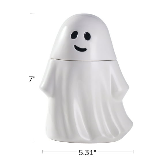 Way to Celebrate Halloween Ceramic Ghost Treat Jar, Food Storage