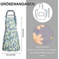 thumbnail image 4 of Delantales florales con bolsillo, delantales florales para mujer, delantales de cocina ajustables impermeables para cocina, jardín y salón, 4 of 4