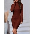 thumbnail image 6 of Sherrylily Women Sweater Dress Sexy Bodycon Turtleneck Mini Cable Knit Sweaters Dresses, 6 of 6