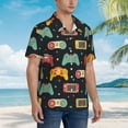 thumbnail image 5 of Xecao Retro Video Game print Hawaiian shirt - a stylish short-sleeve button-down for men, perfect for casual beach and tropical outings., 5 of 9