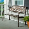 thumbnail image 3 of Evergreen 50 in. Dragonfly Metal Outdoor Garden Bench Bronze, 3 of 7