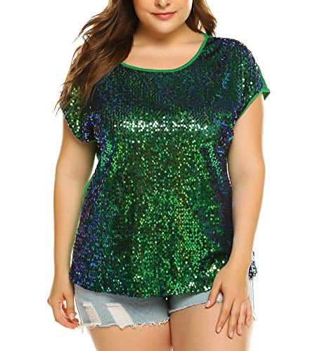 plus size sequin t shirt