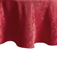 thumbnail image 2 of Elrene Home Fashions Poinsettia Elegance Jacquard Holiday Tablecloth, Red, 70" Round, 2 of 3
