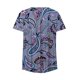 thumbnail image 3 of Gibobby Casual Playera de Manga Corta para Mujer Camiseta plisada con estampado flores y cuello botones manga corta para mujer, camiseta informal con ajuste floral,(Morado,G), 3 of 4