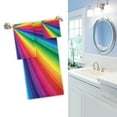 thumbnail image 3 of Rainbow Colored Swirl Twisting Background Soft Luxury Decorative Set of 3 Towels, 1 Bath Towel+1 Hand Towel+1 Washcloth, Multipurpose for Bathroom, Hotel, Gym, Spa and Kitchen, 3 of 5