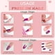thumbnail image 3 of 24 uñas postizas cortas con punta francesa, diseño de almendra, con purpurina rosa brillante y adhesivos, acrílicas ovaladas de cobertura completa para mujeres y niñas., 3 of 5