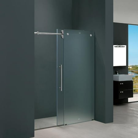 Vigo Vg6041chmt6074l 60 Inch Frameless Shower Door 37 Quot Vigo Vg6041chmt6074l 60 Inch Frameless Shower Door 37 Frosted Gl Chrome Hardware